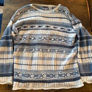 Vintage Style Blue and Cream Sweater